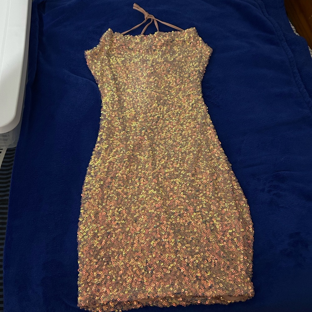 Windsor Glittering Gold Mini Dress